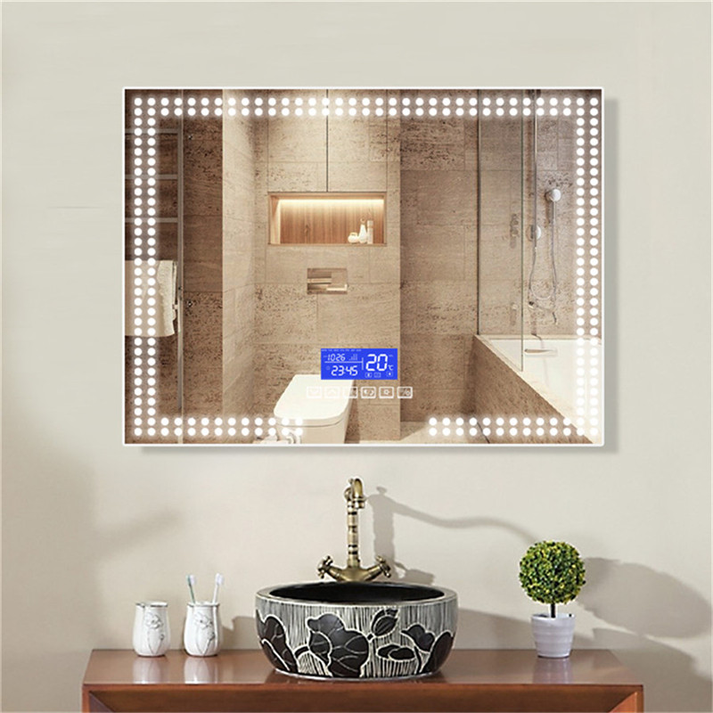High Quality Wall Mounted Cooper-free LED Lighted wall bathroom mirror with bluetooth Speaker