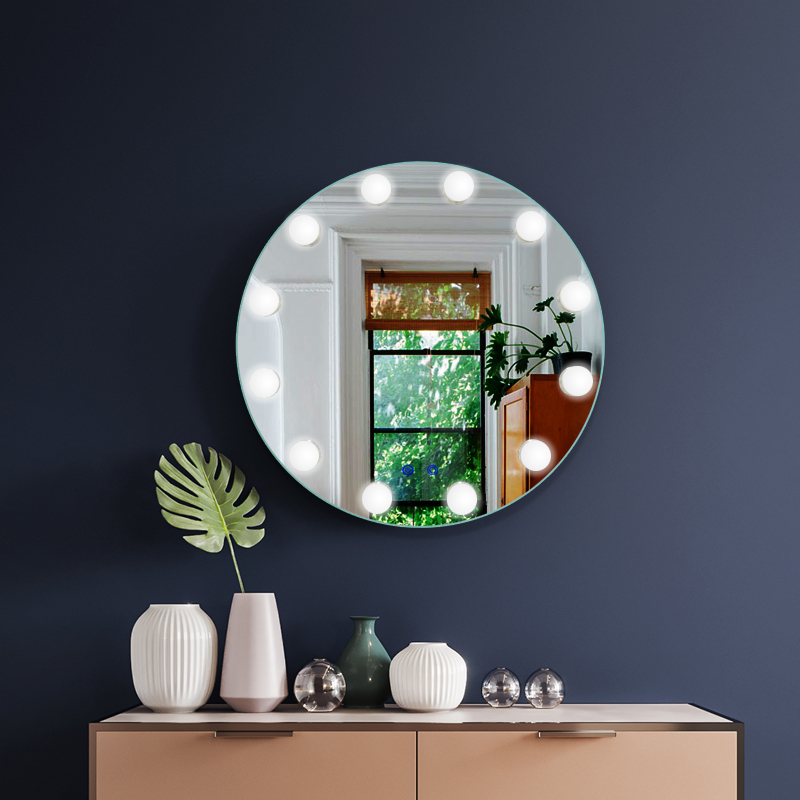 Round Shape Desktop Style Illuminated Feature Hollywood Vanity Mirror