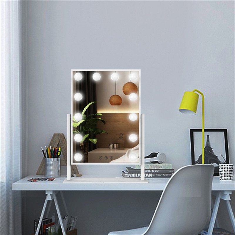 Table 360 degree Rotation lighted Bulbs Bedroom led vanity girl hollywood makeup mirror